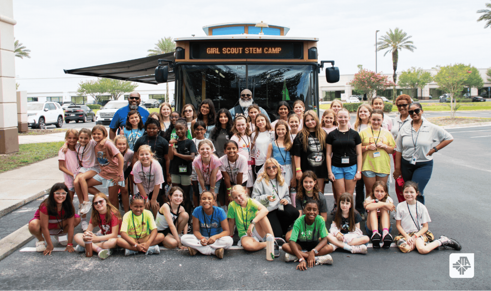 Pictures of Girl Scouts of Gateway Council and JTA's Mobile Command Center Trolley