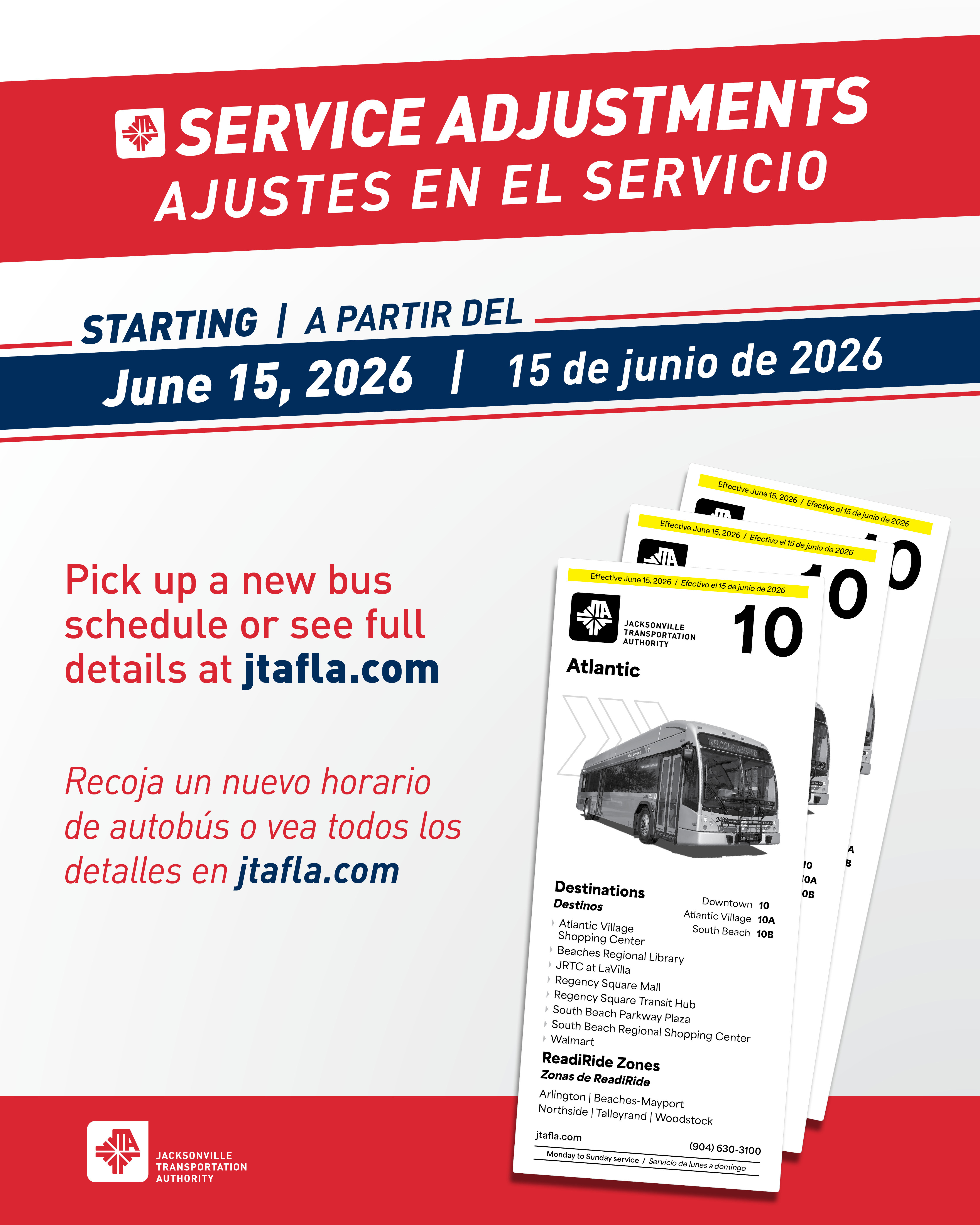 Service Adjustments Notice for June 15 2026